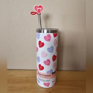 Juicy Couture Hearts Tumbler w/Straw